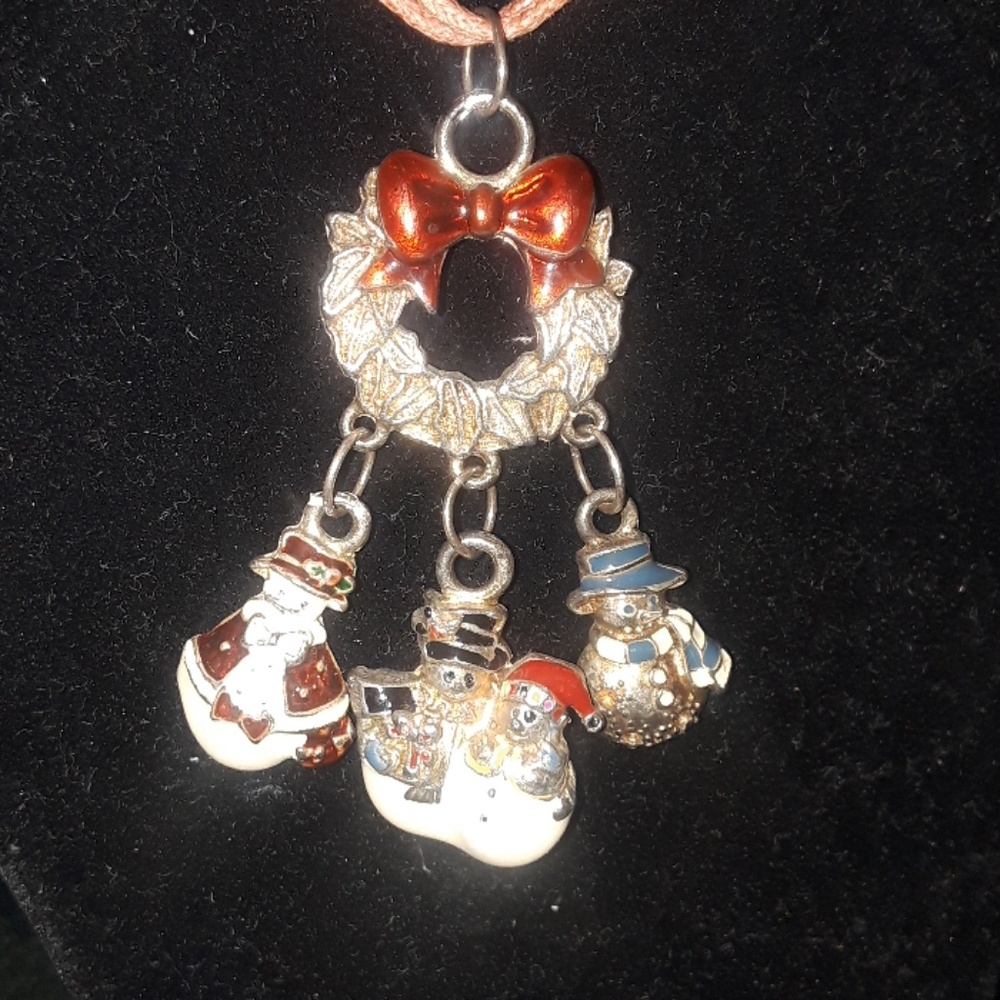 Jingle Jangles Holiday Charm Necklace Snowman